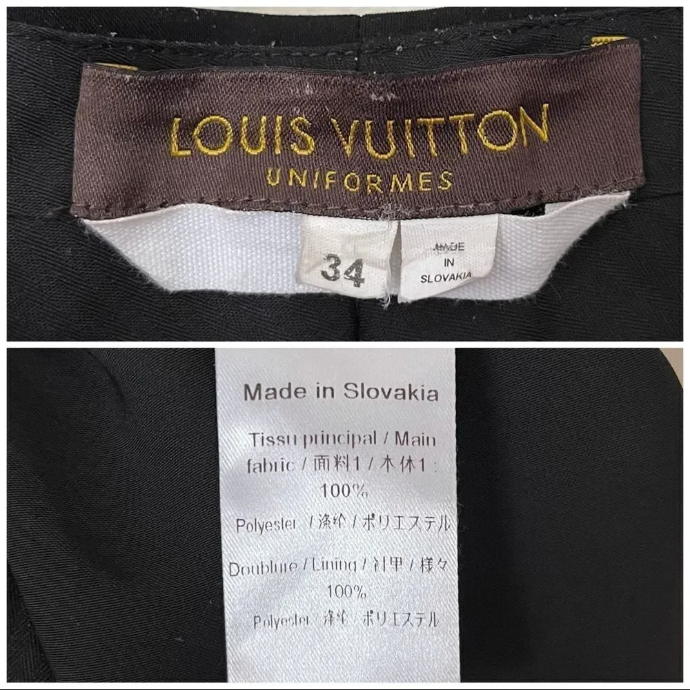 Louis Vuitton Black Trouser pants size 2 preowned